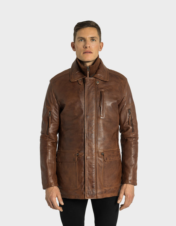 Daniel Men's Classic Leather Jacket | Brown